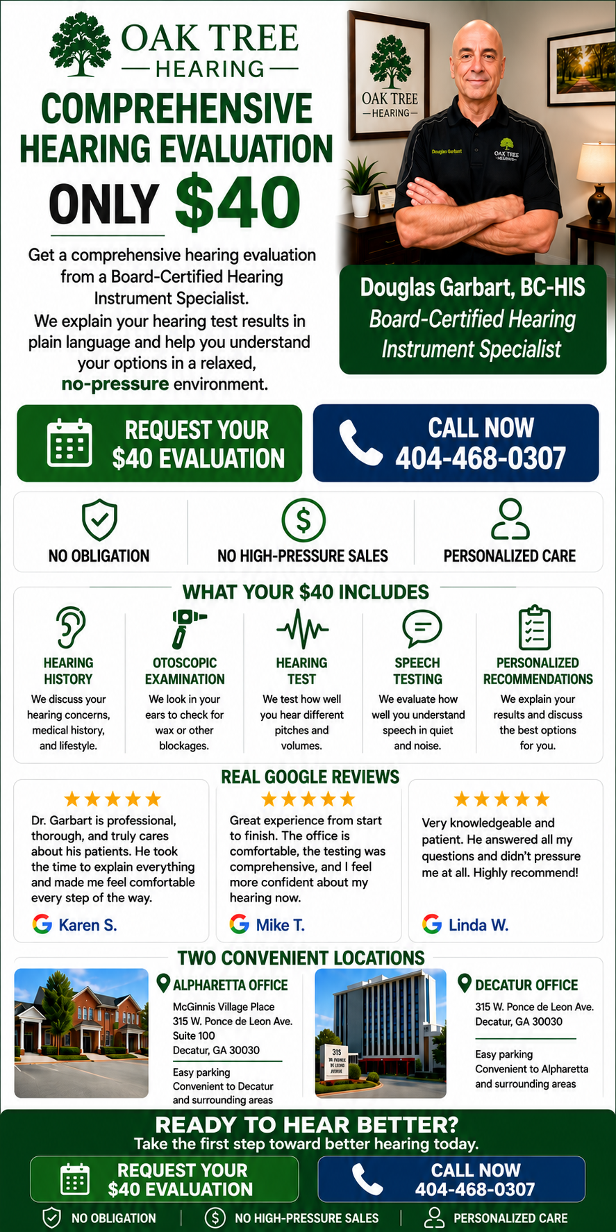 Oak Tree Hearing comprehensive hearing evaluation